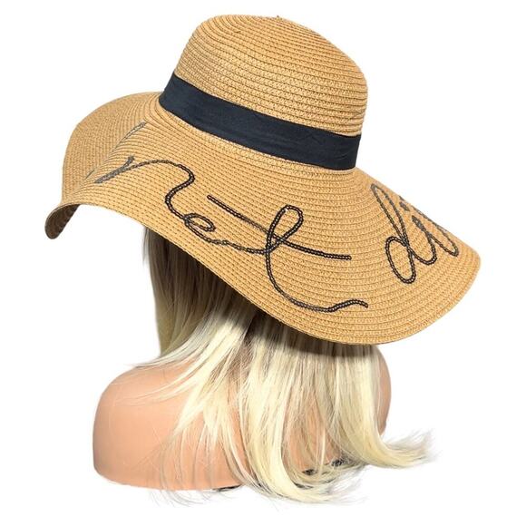 Large Brim Beach Sun Hat "Do Not Disturb" - Picture 7 of 11